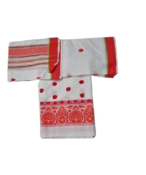 Pokuwa Huta Pure Cotton Mekhela Chador – Handwoven Traditional Deori Wear