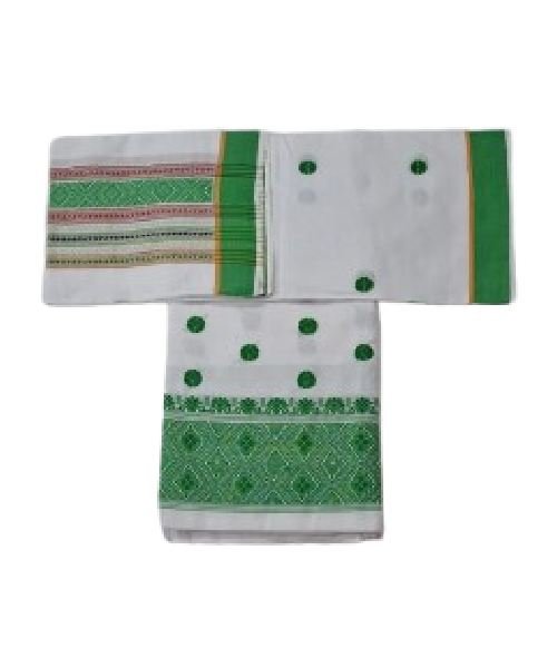 Pokuwa Huta Pure Cotton Mekhela Chador – Handwoven Traditional Deori Wear