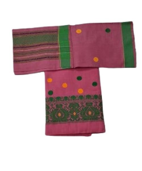 Pokuwa Huta Pure Cotton Mekhela Chador – Handwoven Traditional Deori Wear