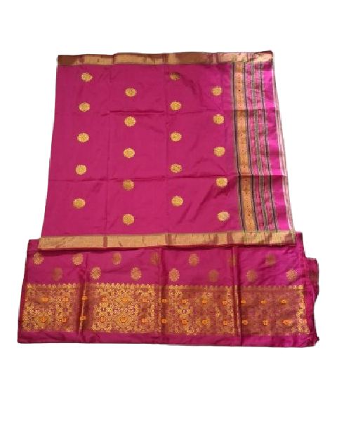 Handwoven Mixed Pat Silk Mekhela Chador