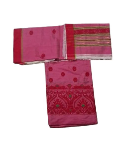 Handwoven Mixed Pat Silk Mekhela Chador - Image 8