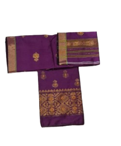 Handwoven Mixed Pat Silk Mekhela Chador - Image 2