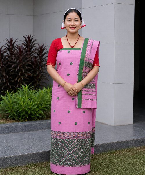 Resmi Cotton Mekhela Chador – Handwoven Traditional Deori Ethnic Wear