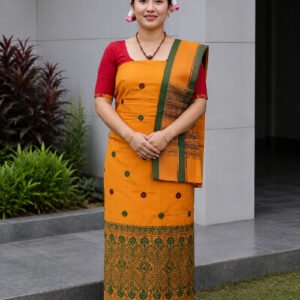 Resmi Cotton Mekhela Chador – Handwoven Traditional Deori Ethnic Wear