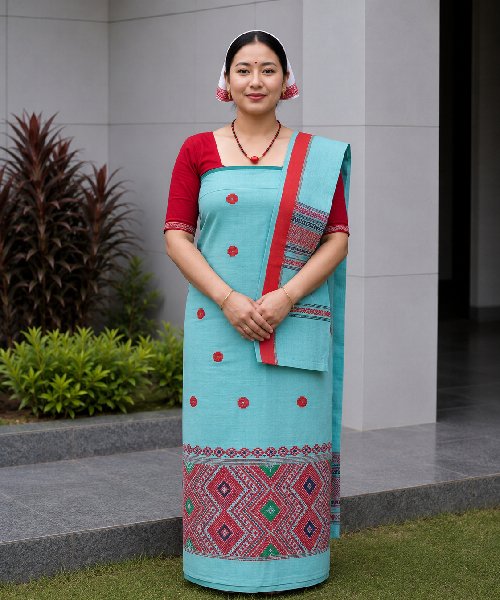 Resmi Cotton Mekhela Chador – Handwoven Traditional Deori Ethnic Wear