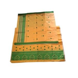 Staple Cotton Mekhela Chador – HandwovenTraditional by Deori in Assam