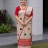 Toss Silk Mekhela (4) Toss Silk Mekhela With Blouse and Single Centre Border Gamusa.( Joka Chiba)