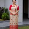 Toss Silk mekhela (1) Toss Silk Mekhela With Blouse and Single Centre Border Gamusa.( Joka Chiba)