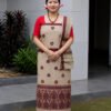 Toss silk Mekhela (3) Toss Silk Mekhela With Blouse and Single Centre Border Gamusa.( Joka Chiba)