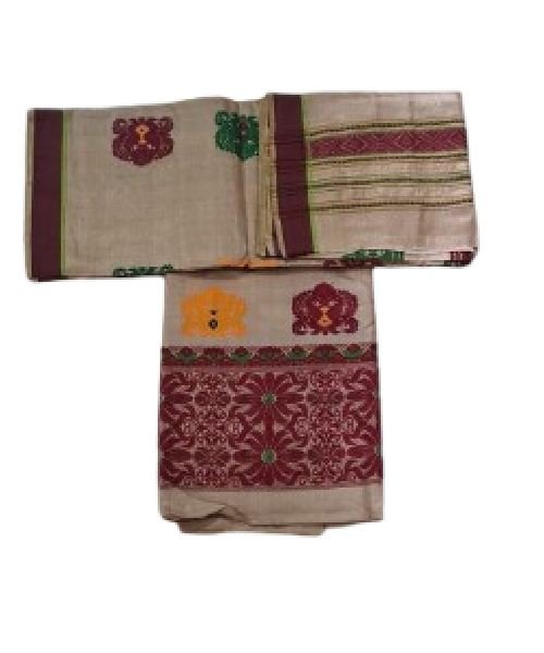 Toss silk mekhela6 Toss Silk Mekhela With Blouse and Single Centre Border Gamusa.( Joka Chiba)