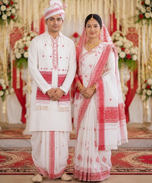 Traditional Bride & Groom Wedding Attire (Koina Bor Kapur)