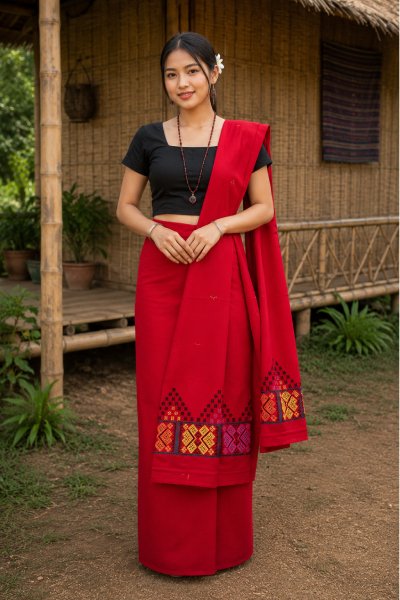 Padmini by Padmini Single Long Mekhela with Blouse.
