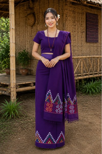 Padmini by Padmini Single Long Mekhela with Blouse.