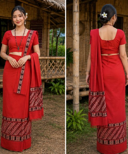 Padmini by Padmini Single Long Mekhela with Blouse.