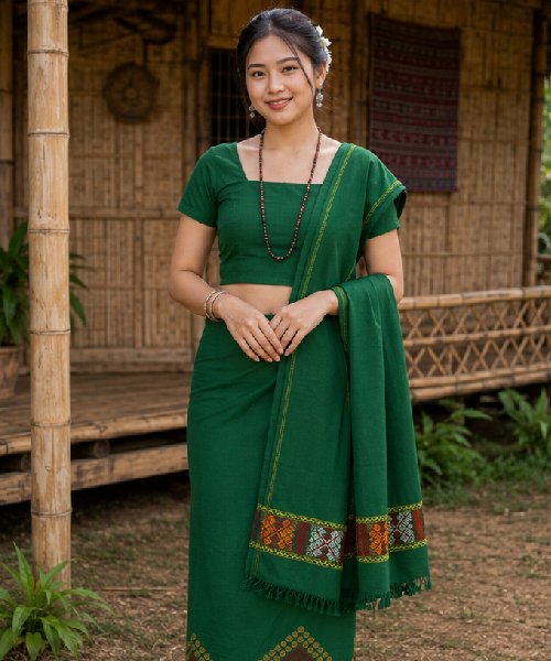Padmini by Padmini Single Long Mekhela with Blouse.