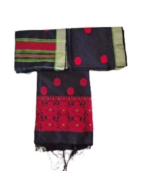 Handwoven Mixed Pat Silk Mekhela Chador
