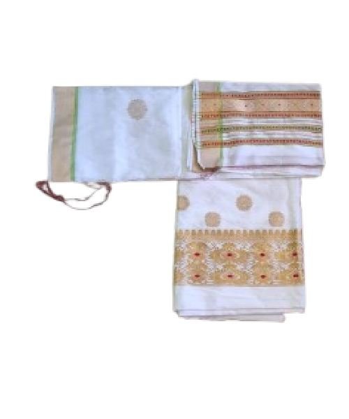 Handwoven Mixed Pat Silk Mekhela Chador