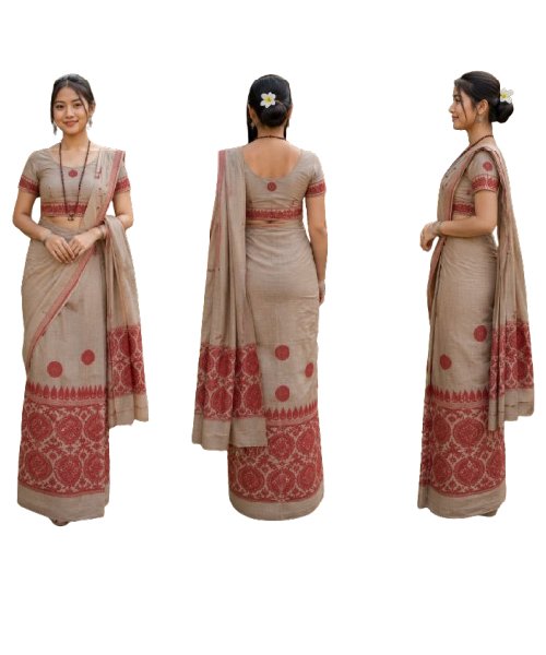 Toss Silk Single Long Mekhela with Blouse