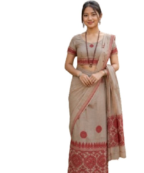 Toss Silk Single Long Mekhela with Blouse